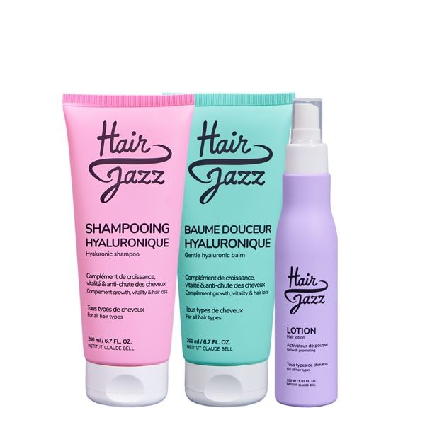 Hair Jazz Shampooing, Lotion, Baume hyaluronique - Accélérez la croissance de vos cheveux ! 